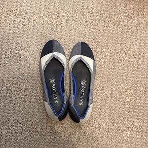 Rothy's Black and Cream Flats